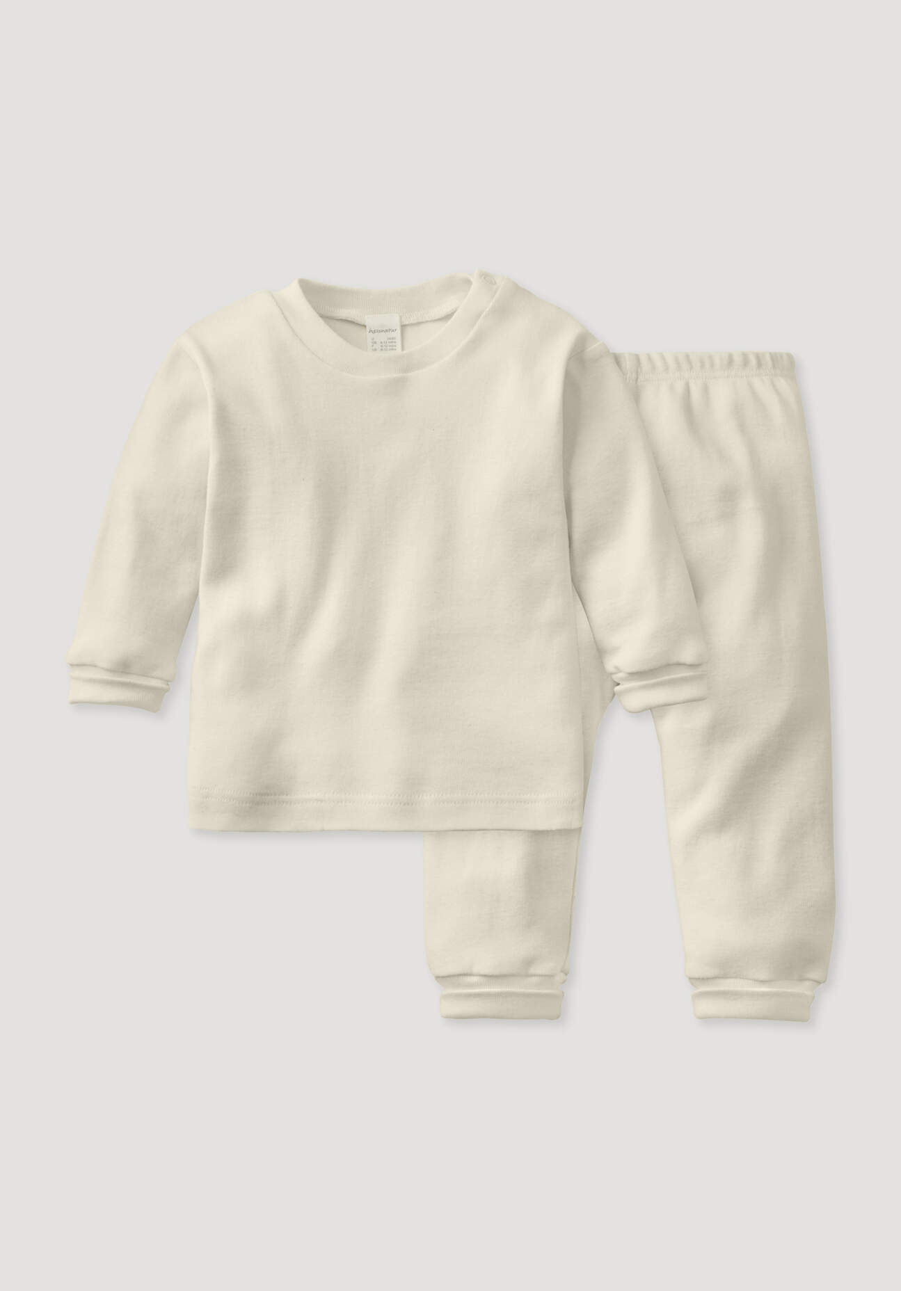 hessnatur Baby Pyjama aus Bio-Baumwolle - naturfarben Grösse98/104