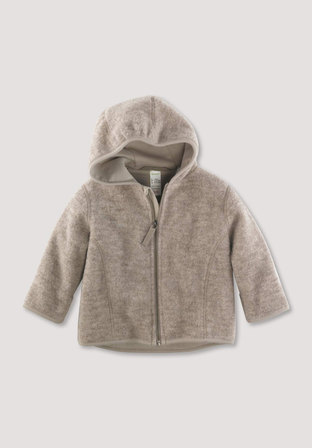 hessnatur Baby Wollfleece Jacke aus Bio-Merinowolle - grau Grösse62/68