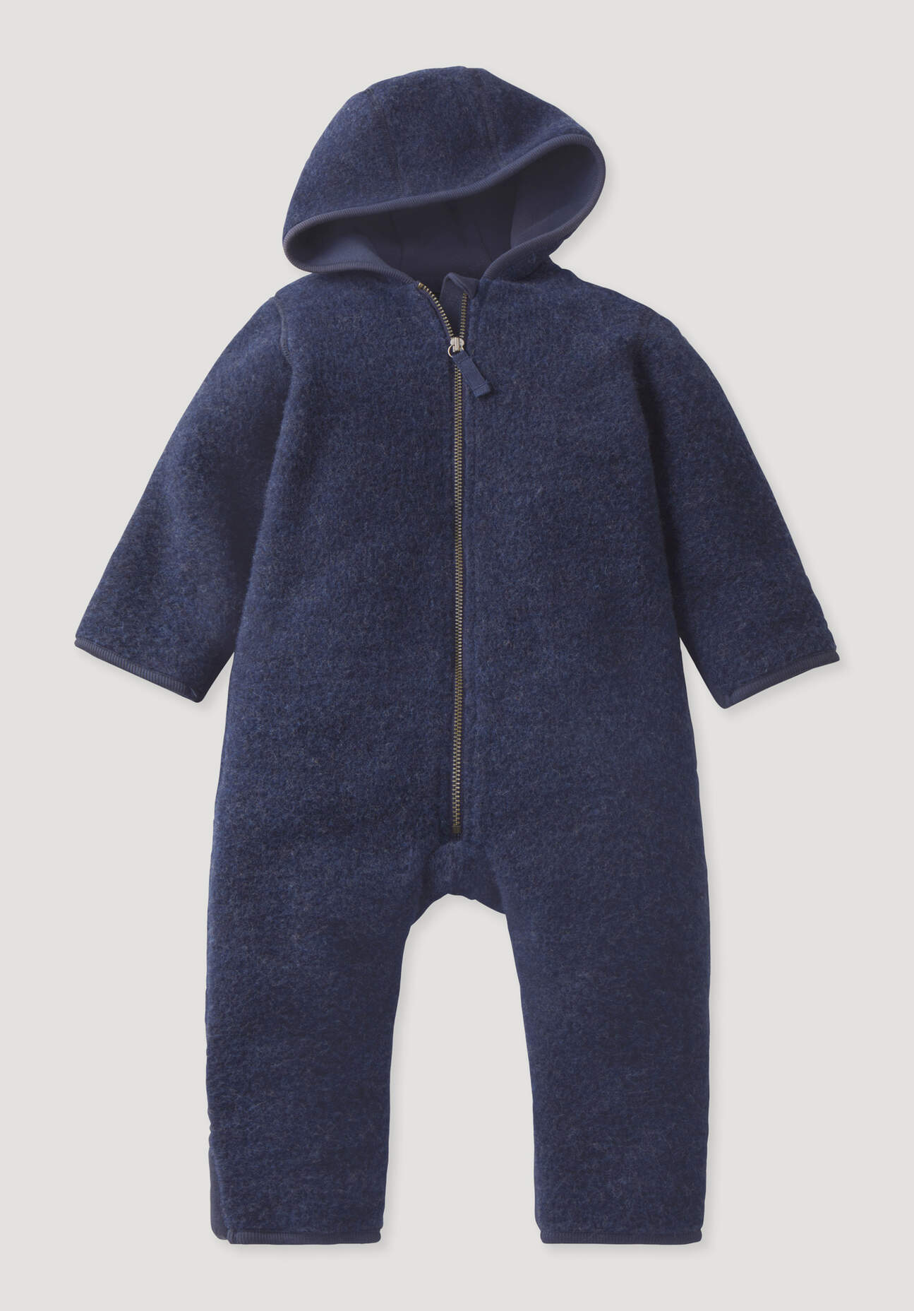 hessnatur Baby Wollfleece Overall aus Bio-Merinowolle - blau Grösse50/56