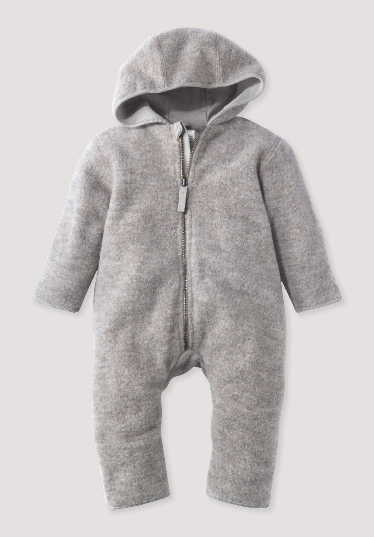 hessnatur Baby Wollfleece Overall aus Bio-Merinowolle - grau Grösse50/56
