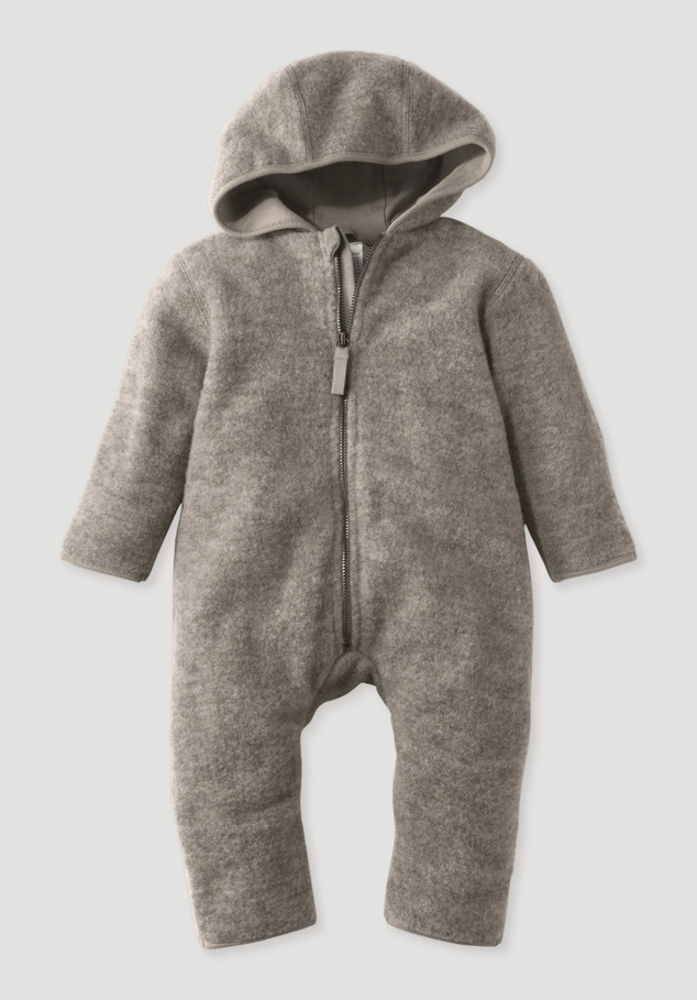 Wool fleece overall made from pure organic merino wool