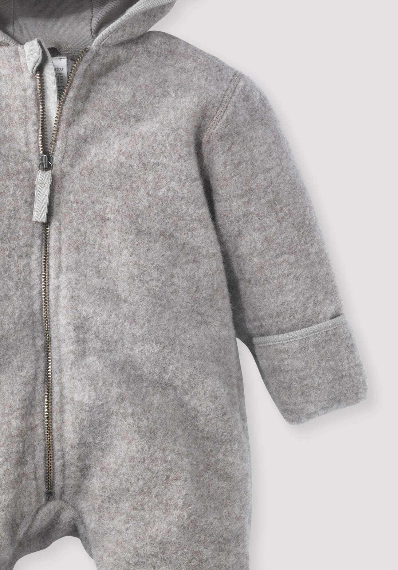 Thumbnail - hessnatur Baby Wollfleece Overall aus Bio-Merinowolle - grau - Größe 50/56