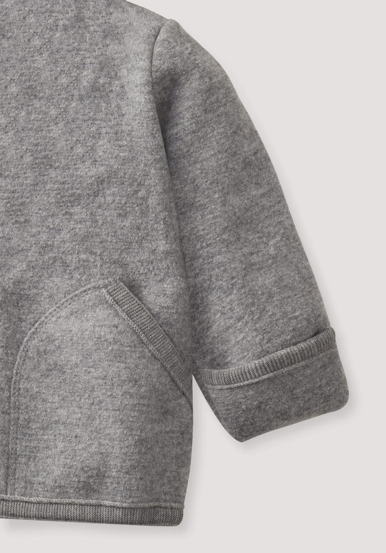 Thumbnail - hessnatur Baby Wollwalk Jacke aus Bio-Merinowolle - grau - Größe 62/68
