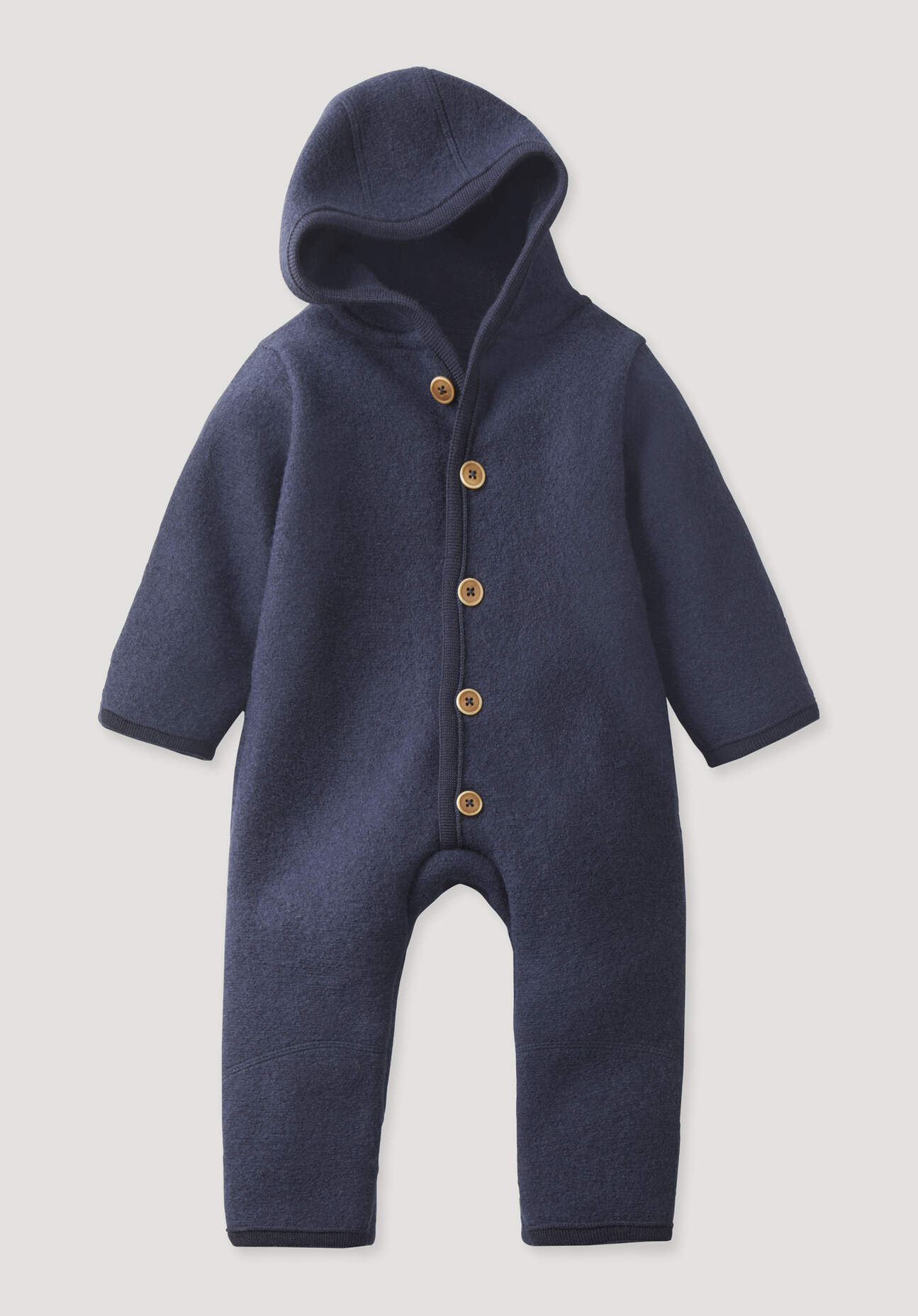 hessnatur Baby Walkoverall aus Bio-Merinowolle - blau Grösse62/68