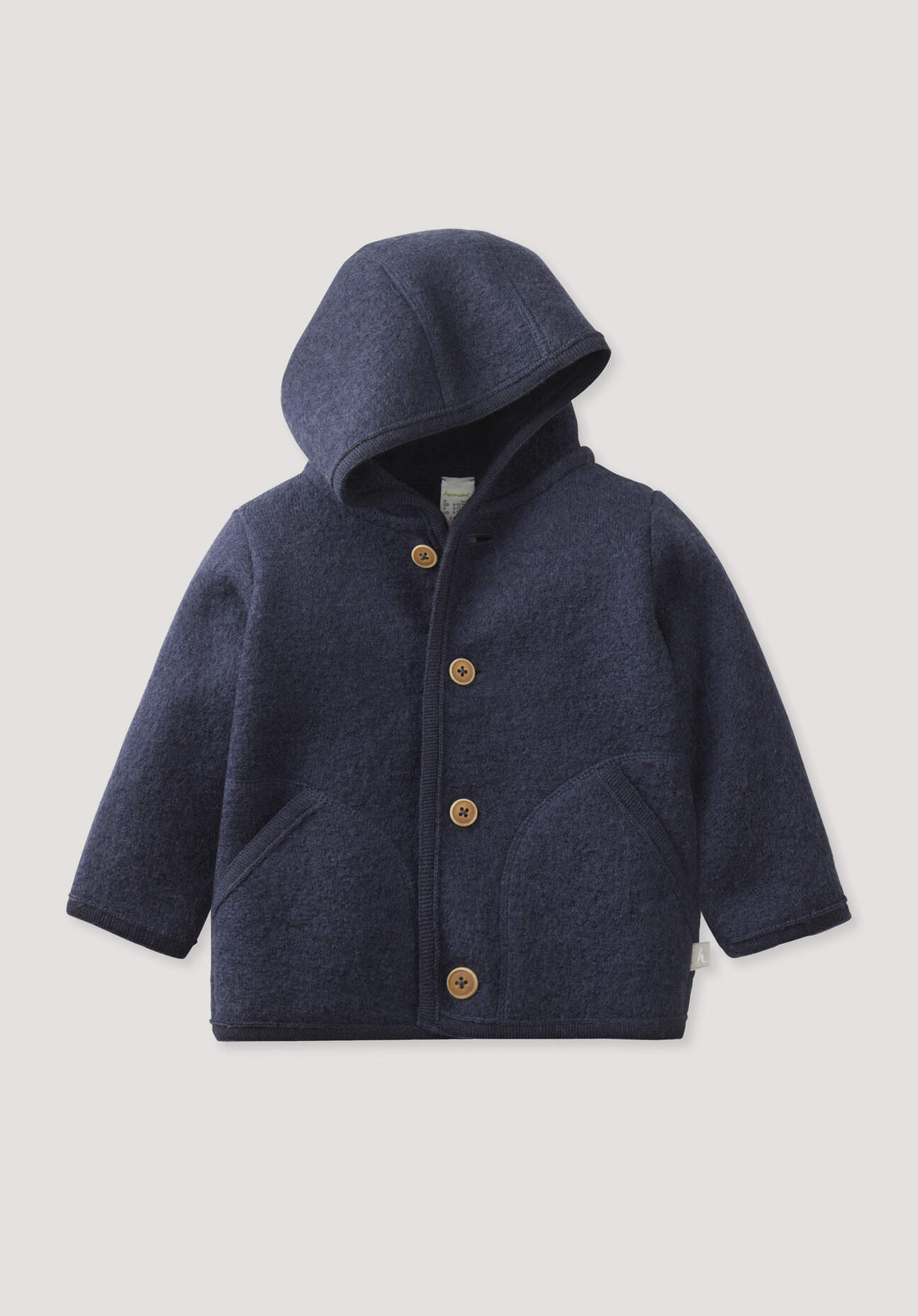 hessnatur Baby Wollwalk Jacke aus Bio-Merinowolle - blau Grösse62/68