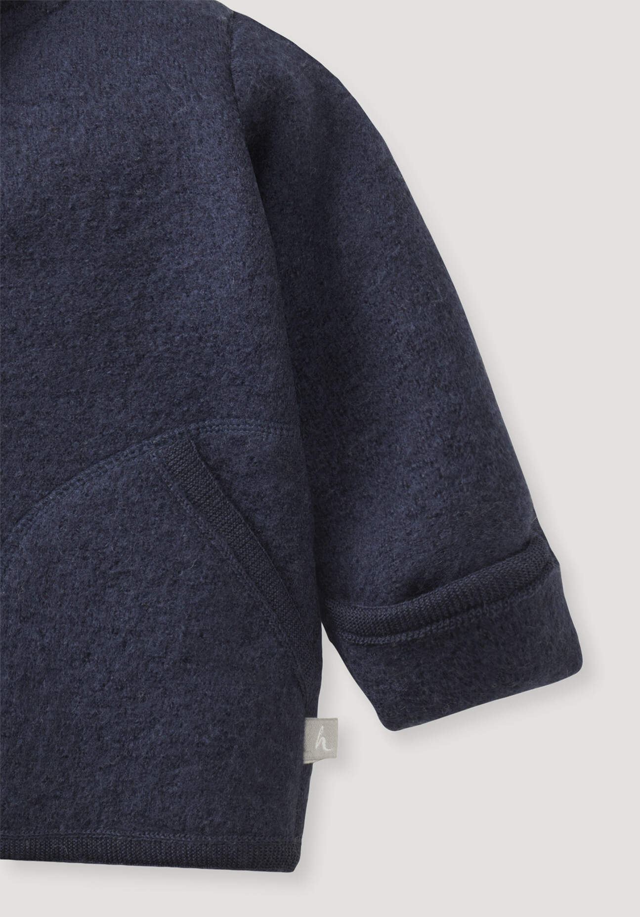 Thumbnail - hessnatur Baby Wollwalk Jacke aus Bio-Merinowolle - blau - Größe 98/104