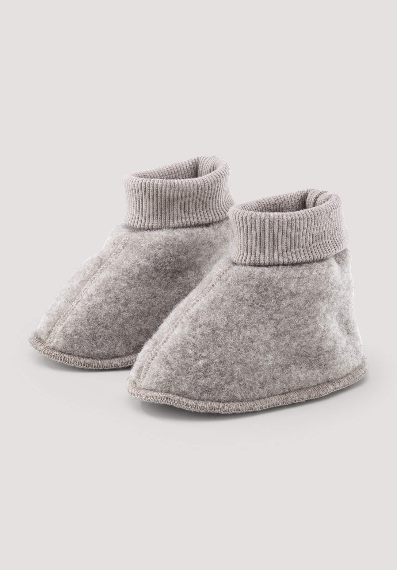 hessnatur Baby Wollfleece Schuhe aus Bio-Merinowolle - grau Größe 50/56