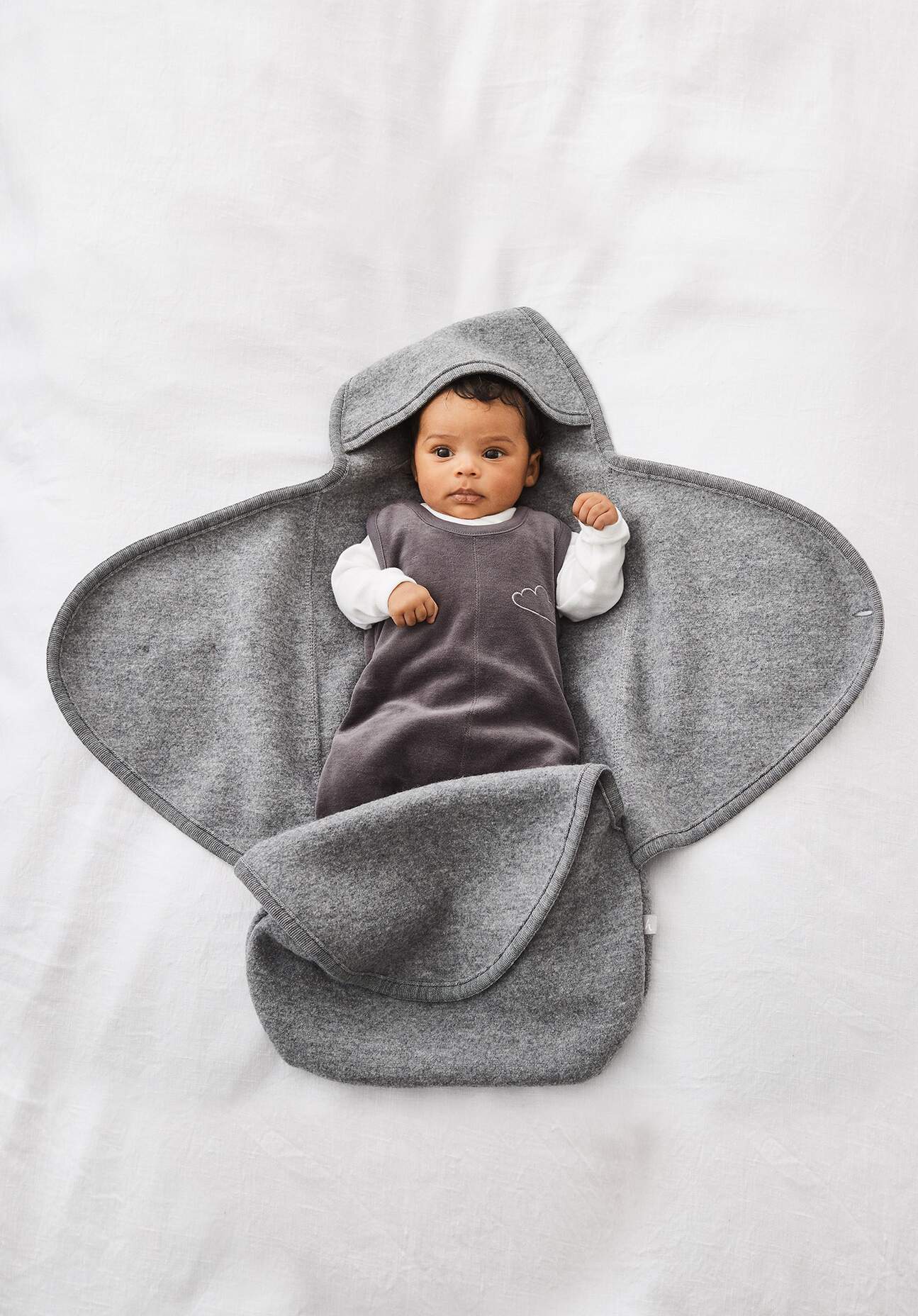 hessnatur Baby Walksack aus Bio-Merinowolle - grau Grösse76 cm