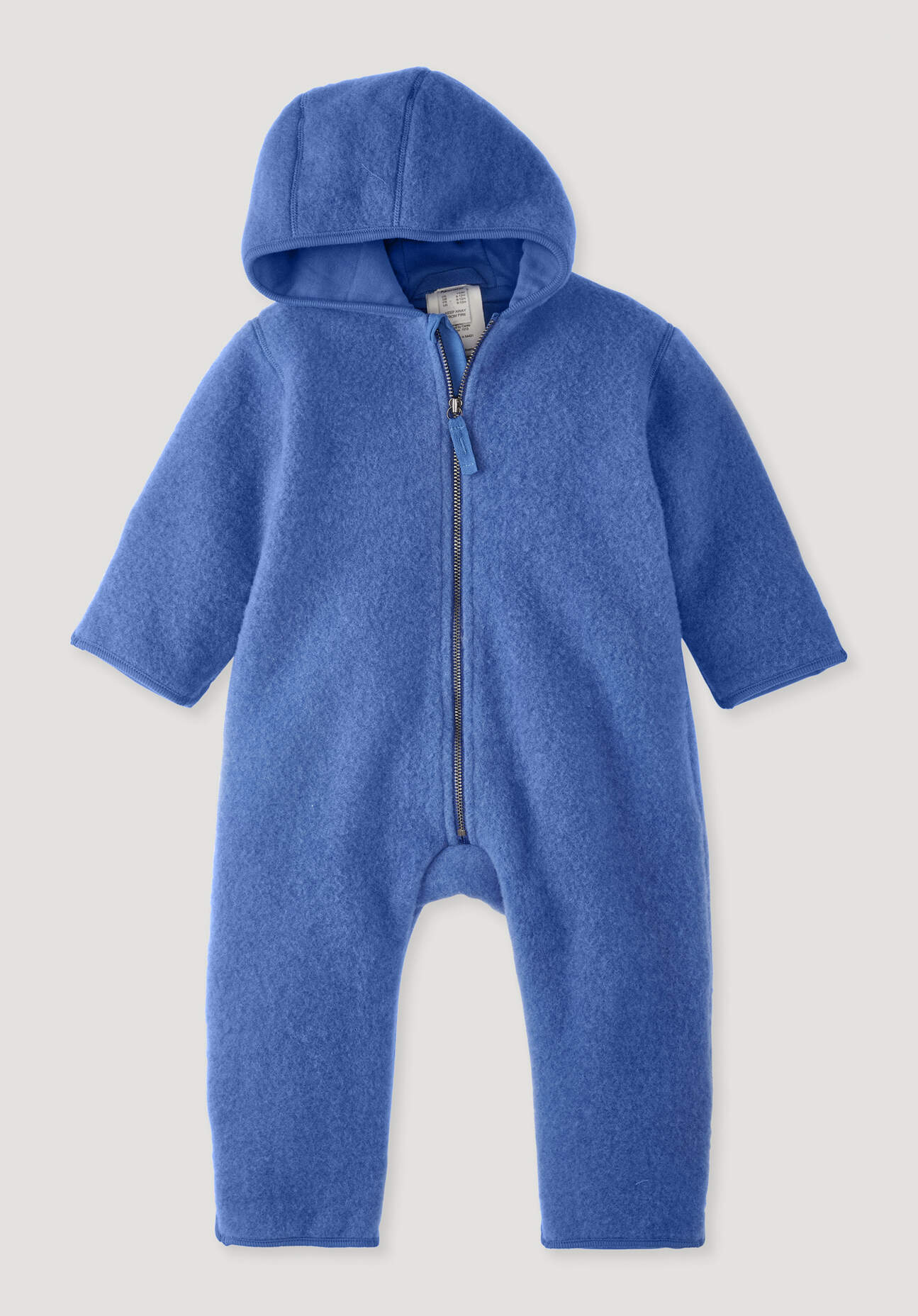 hessnatur Baby Wollfleece Overall aus Bio-Merinowolle - blau Grösse62/68