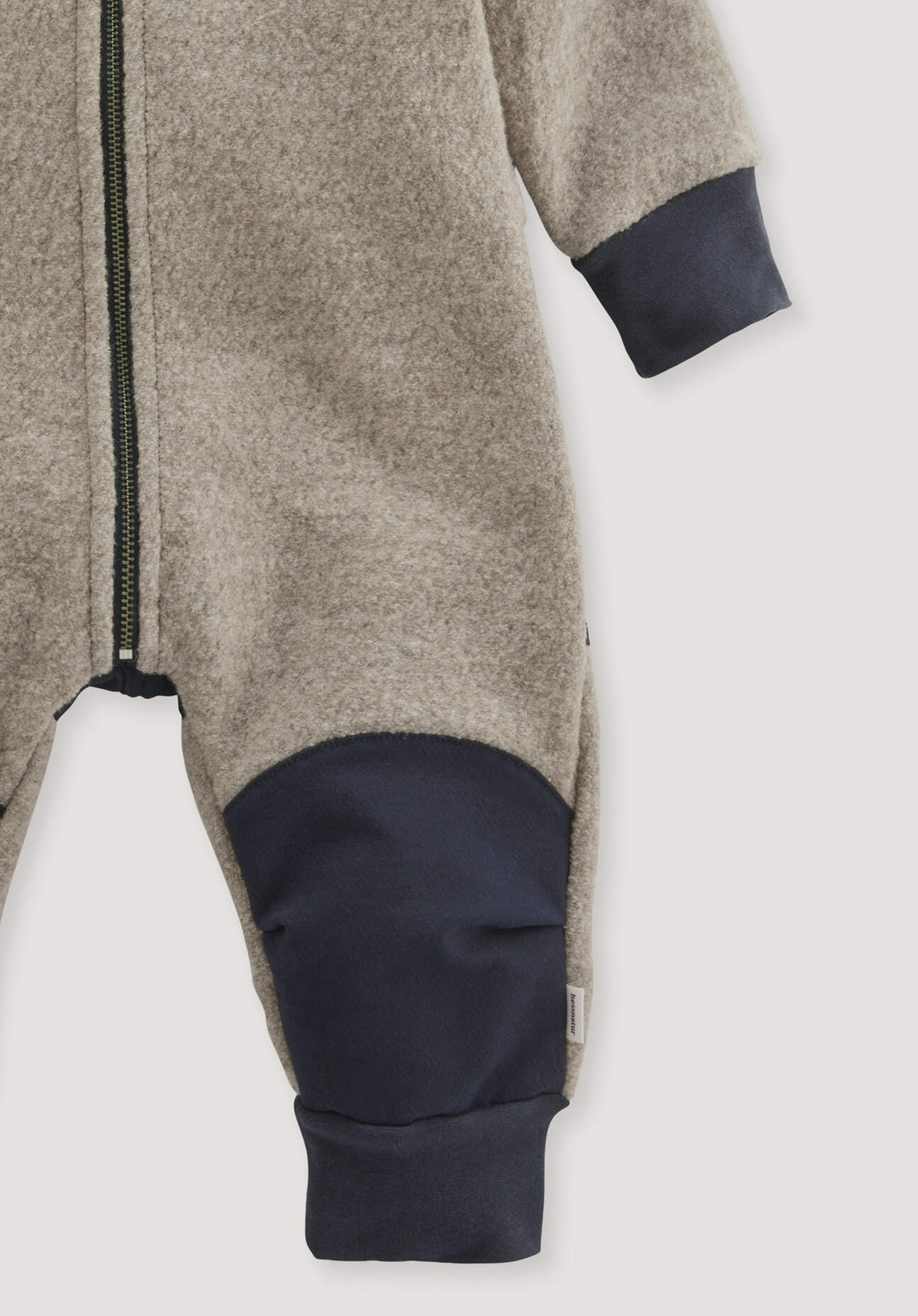 Thumbnail - hessnatur Baby Wollwalk Overall aus Bio-Merinowolle mit Softshell - grau - Größe 86/92
