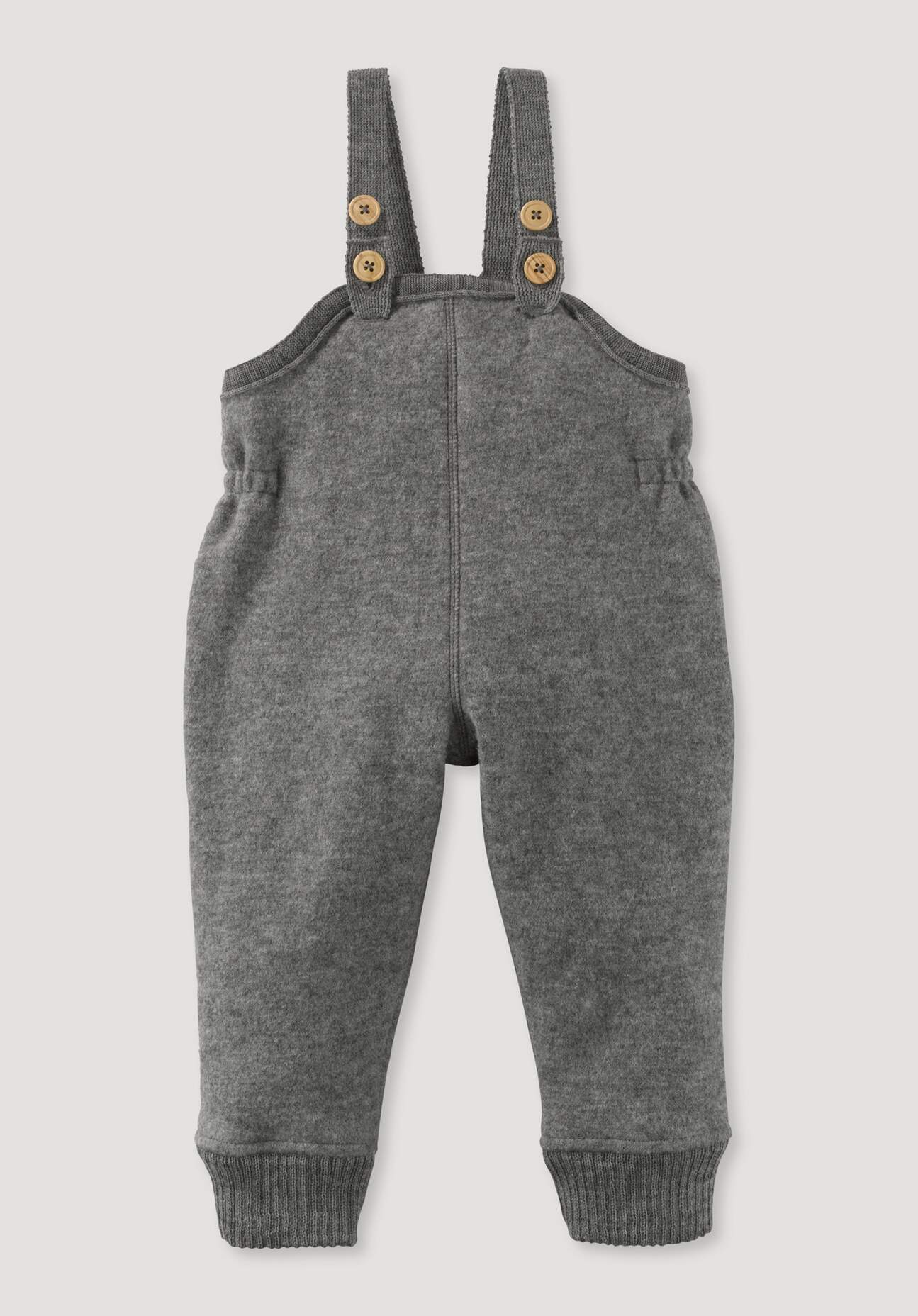 hessnatur Baby Wollwalk Latzhose aus Bio-Merinowolle - grau Grösse62/68