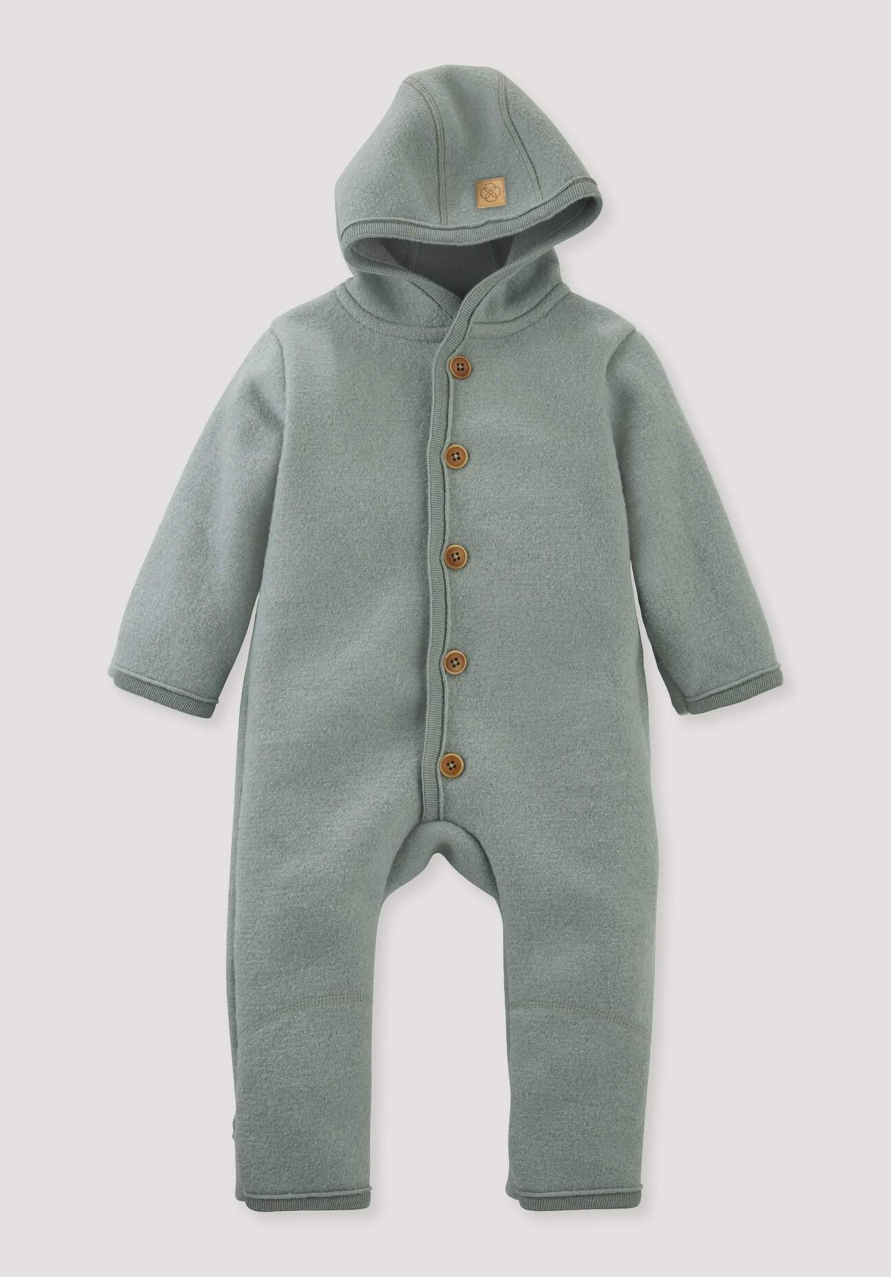 hessnatur Baby Wollwalk Overall aus Bio-Merinowolle - grün Grösse50/56