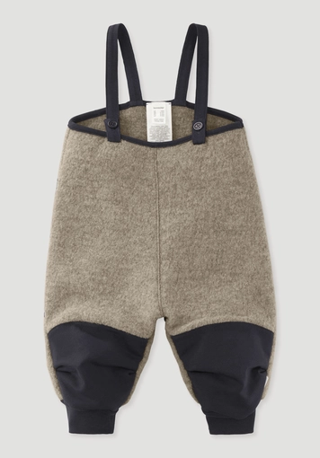 Wool felt dungarees made from organic merino wool with Nature Shell - 0