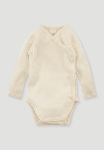 Wrap bodysuit made of organic cotton with organic merino wool and silk Wrap bodysuit made of organic cotton with organic merino wool and silk