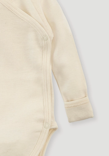 Wrap bodysuit made of organic cotton with organic merino wool and silk - 2