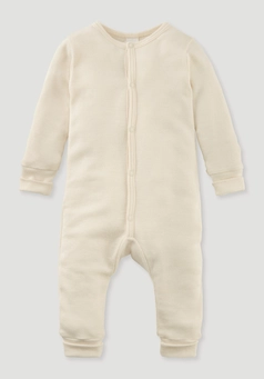 Organic cotton sleepsuit with organic merino wool and silk