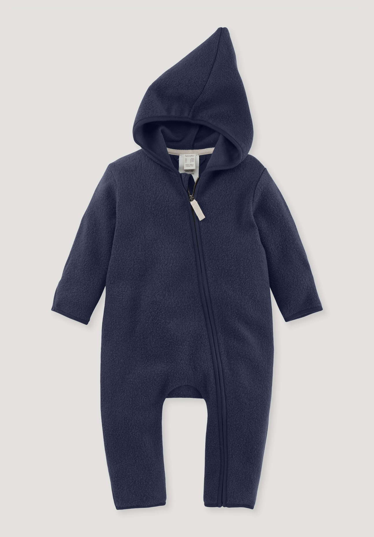 hessnatur Baby Fleece Overall aus Bio-Baumwolle - blau Grösse74/80