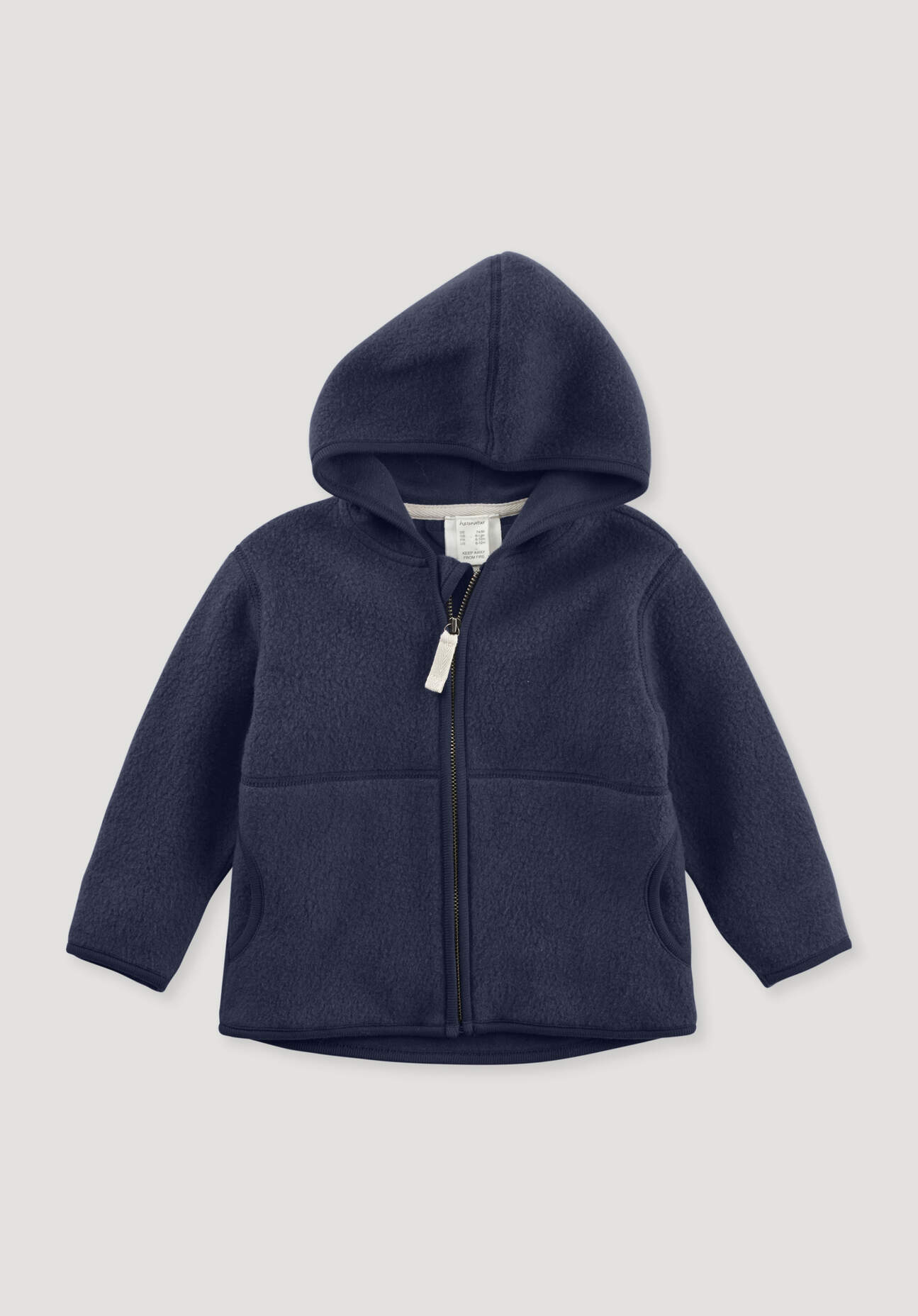hessnatur Baby Fleece Jacke aus Bio-Baumwolle - blau Größe 98/104