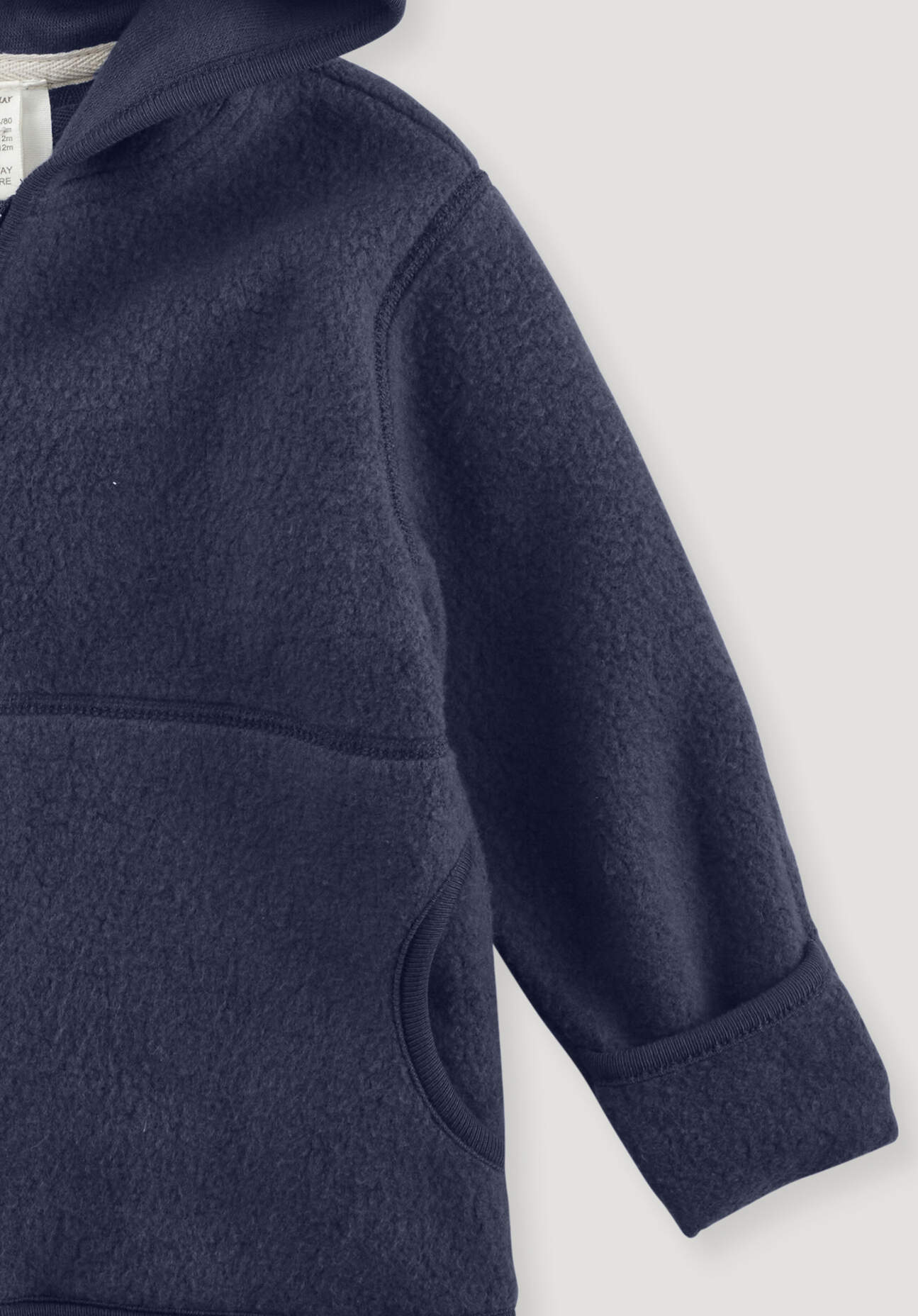 Thumbnail - hessnatur Baby Fleece Jacke aus Bio-Baumwolle - blau - Größe 62/68