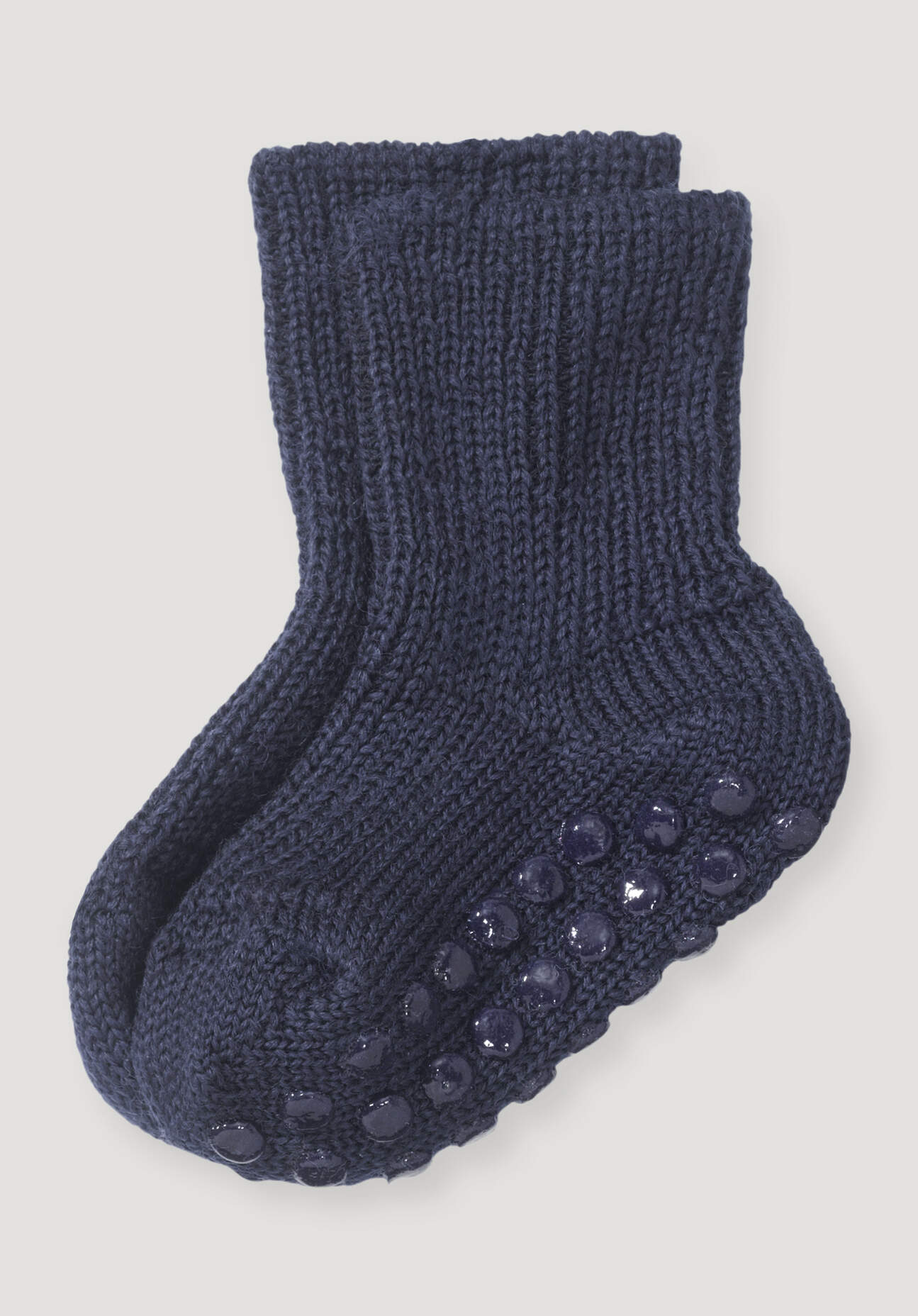 hessnatur Baby Stoppersocke aus Bio-Merinowolle - blau Grösse18-20