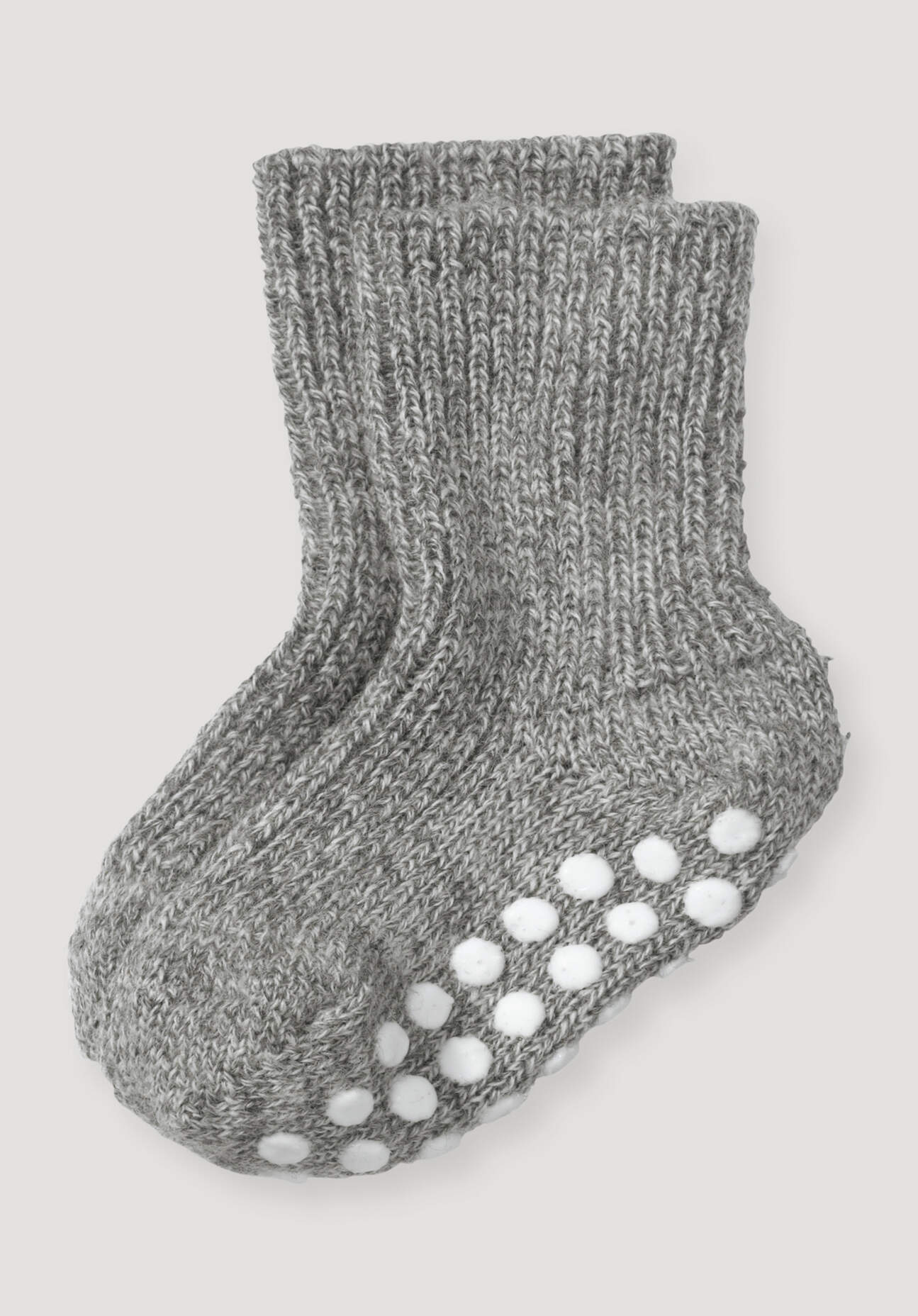 hessnatur Baby Stoppersocke aus Bio-Merinowolle - grau Grösse18-20