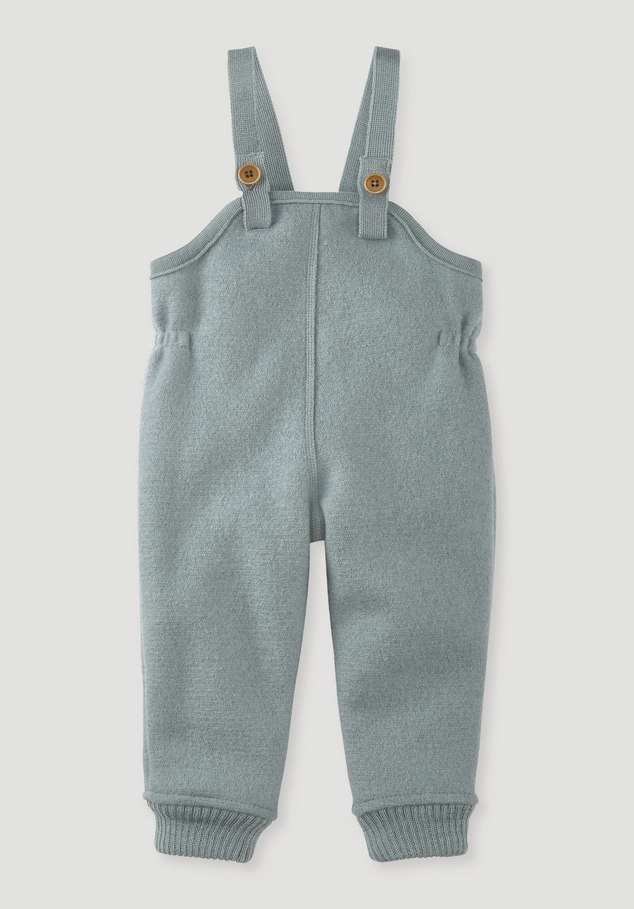 Wool felt dungarees made from pure organic merino wool