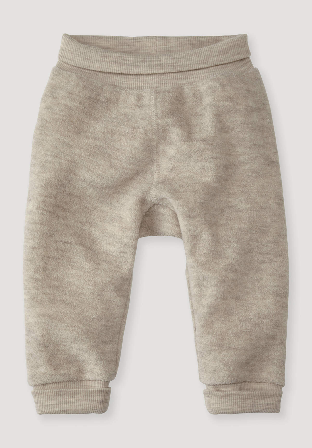 hessnatur Baby Wollfrottee Hose aus Bio-Merinowolle - beige Größe 50/56