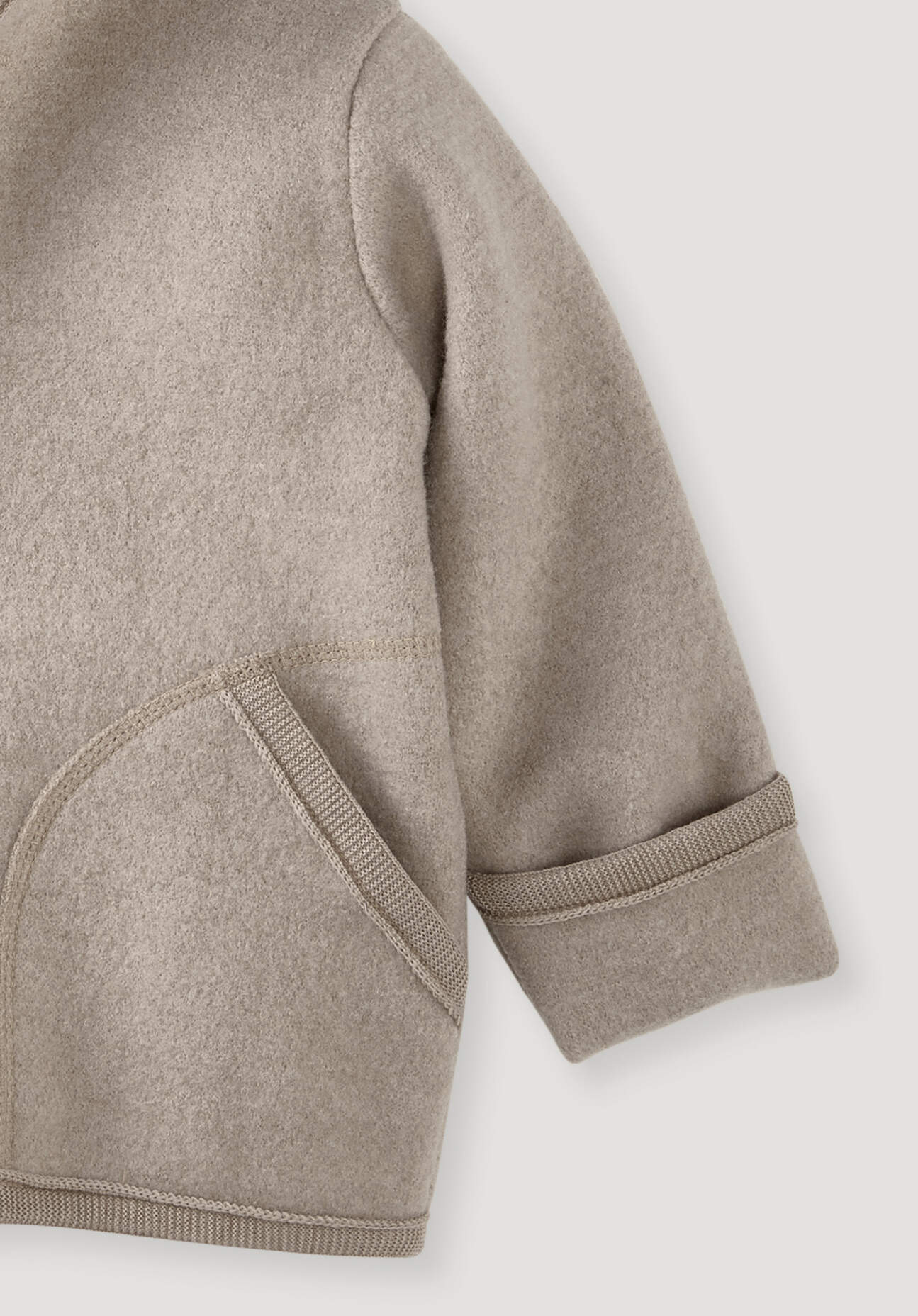 Thumbnail - hessnatur Baby Wollwalk Jacke aus Bio-Merinowolle - beige - Größe 62/68