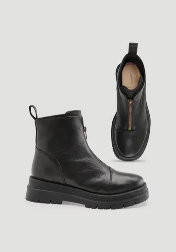 Stiefelette mit Zipper aus chromfrei gegerbtem Leder - 1