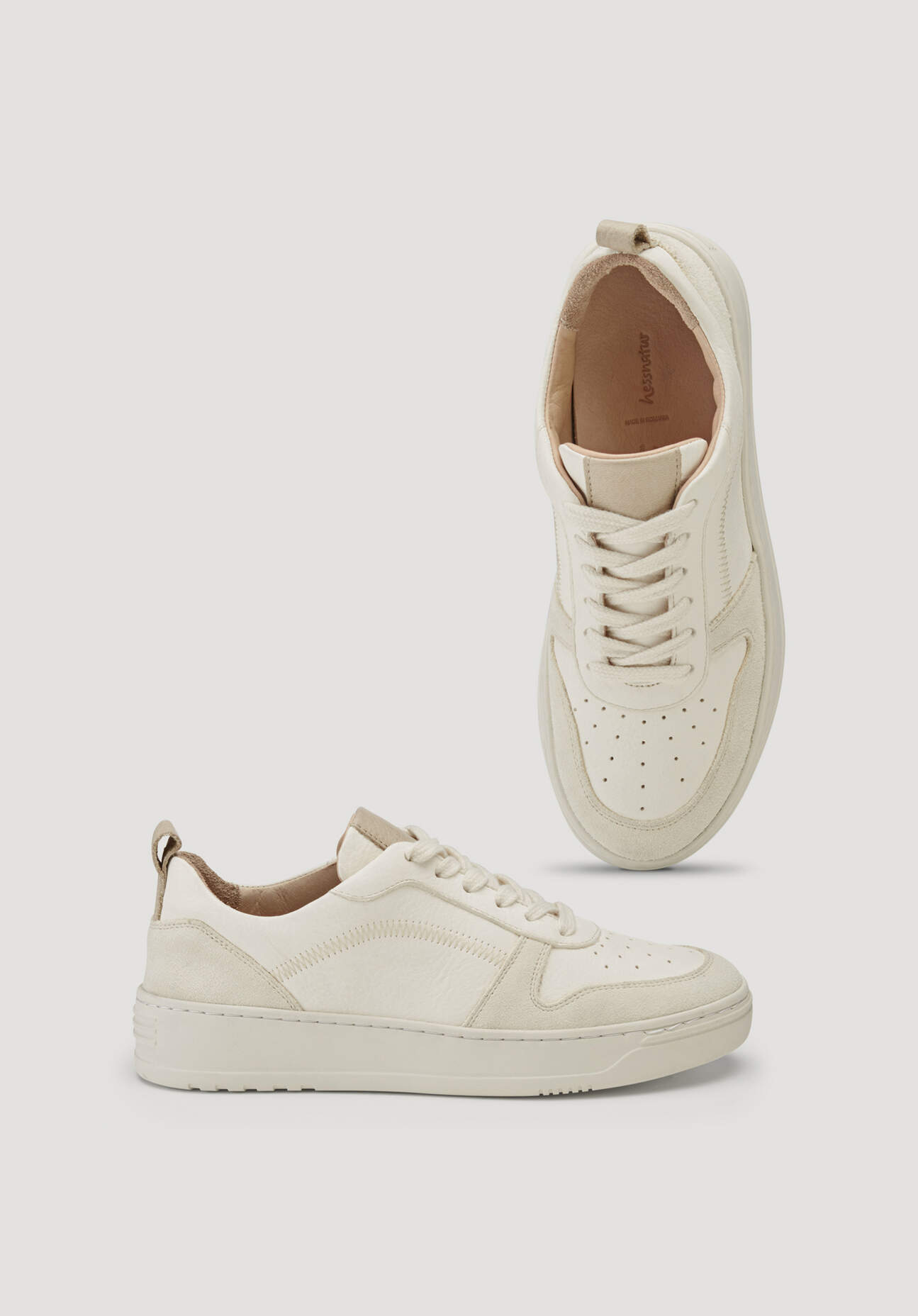 Thumbnail - hessnatur Damen Court Sneaker aus chromfrei gegerbtem Leder - weiß - Größe 41