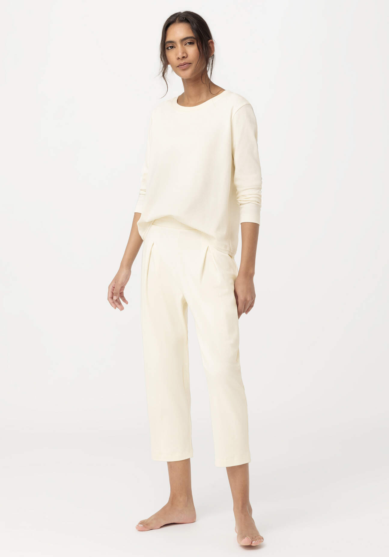 hessnatur Damen Pyjama PURE COTTON aus Bio-Baumwolle - naturfarben Grösse36