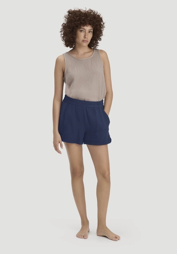 Musselin Schlafshorts PURE COMFORT aus reiner Bio-Baumwolle - 0