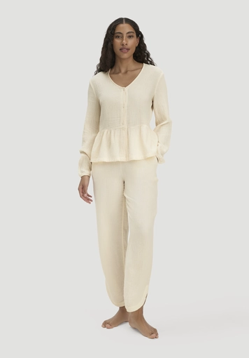Musselin Schlafhose Regular PURE COMFORT aus reiner Bio-Baumwolle - 0