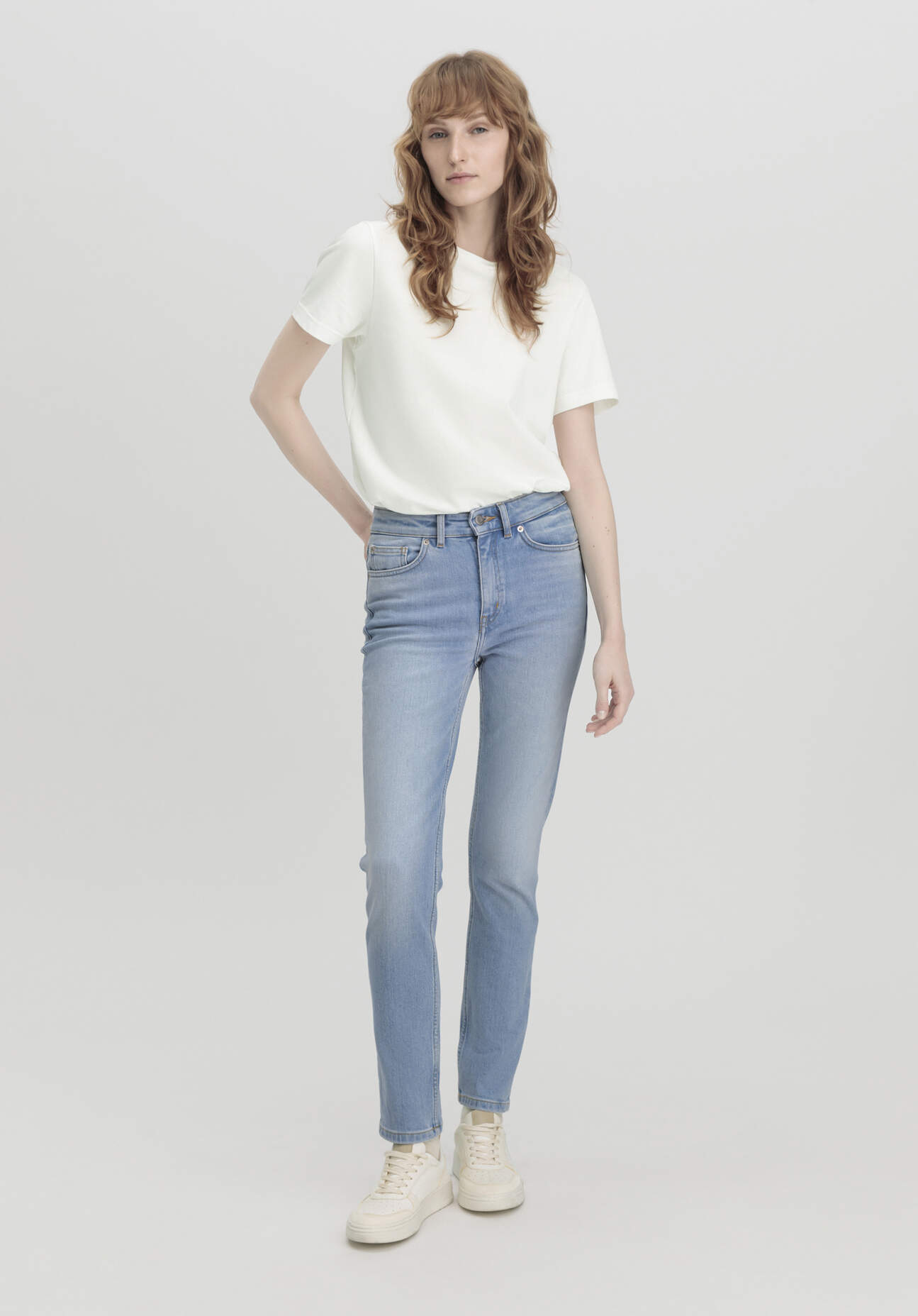 hessnatur Damen Jeans LINN High Rise Slim aus Bio-Denim - blau Grösse27/30