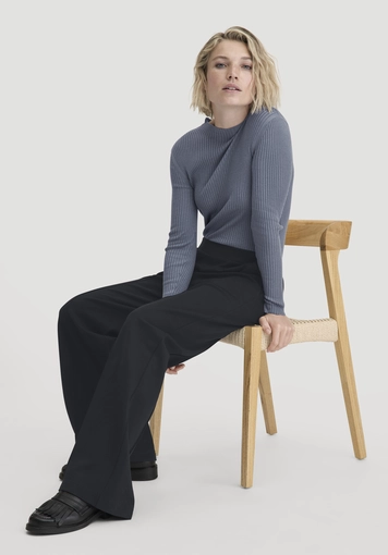 Jersey trousers wide leg relaxed made of organic cotton - 3