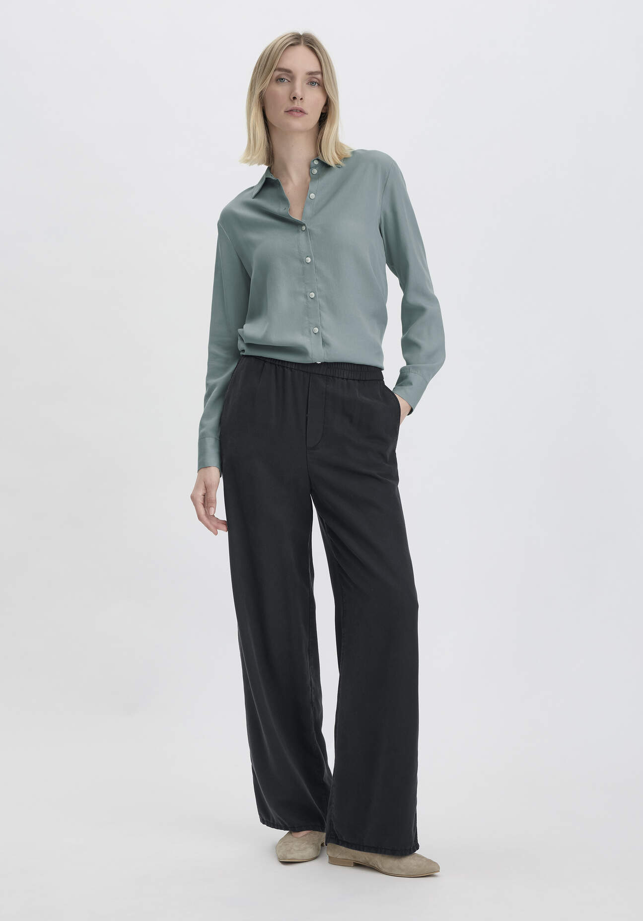 Thumbnail - hessnatur Damen Hose Wide Leg Relaxed aus TENCEL™ Lyocell - schwarz - Größe 34