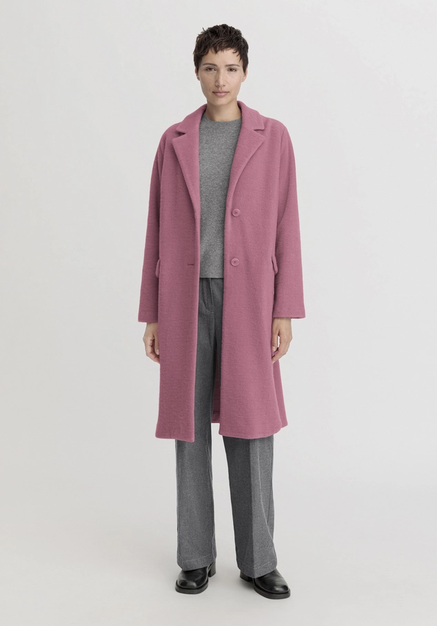 hessnatur, Wool fleece coat regular made from organic merino wool with organic cotton