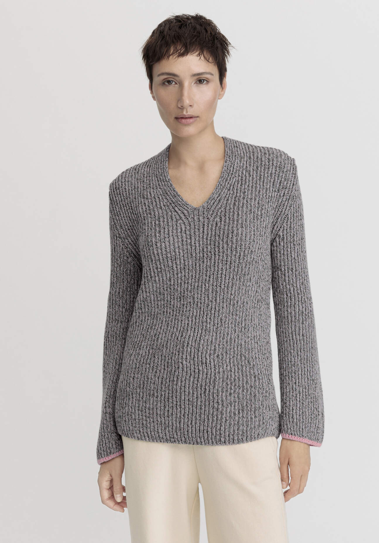 Thumbnail - hessnatur Damen Pullover Relaxed aus Bio-Baumwolle mit Bio-Merinowolle - grün - Größe S
