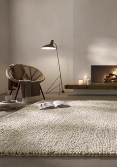 Rhönschaf loop rug made from regional virgin wool