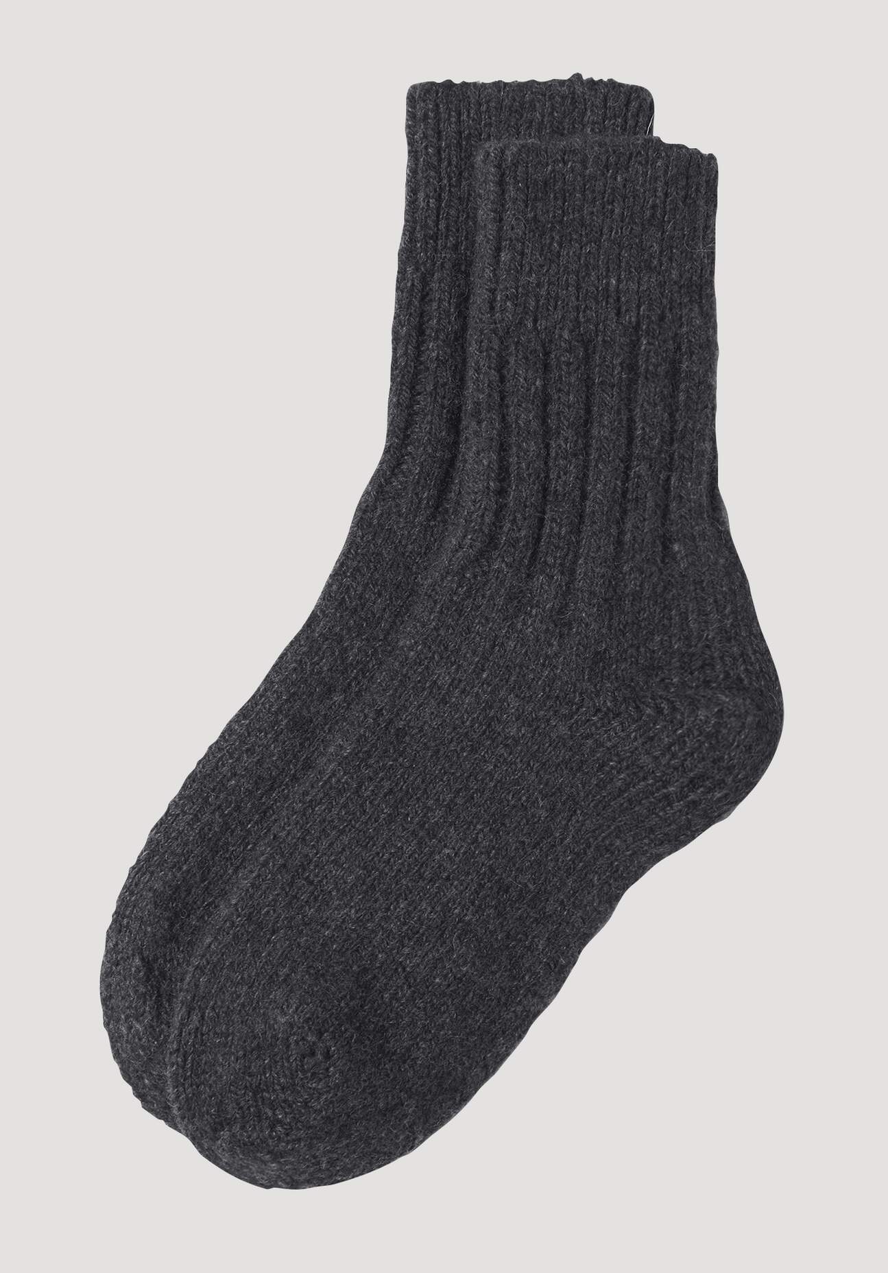 hessnatur Stricksocke aus Bio-Merinowolle - grau Grösse36/37