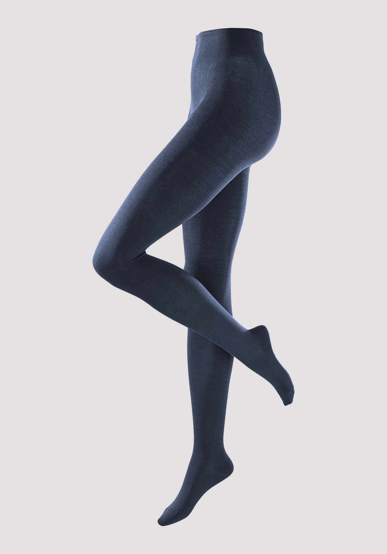 Thumbnail - hessnatur Blickdichte Strumpfhose aus Bio-Baumwolle - blau - Größe 36/38