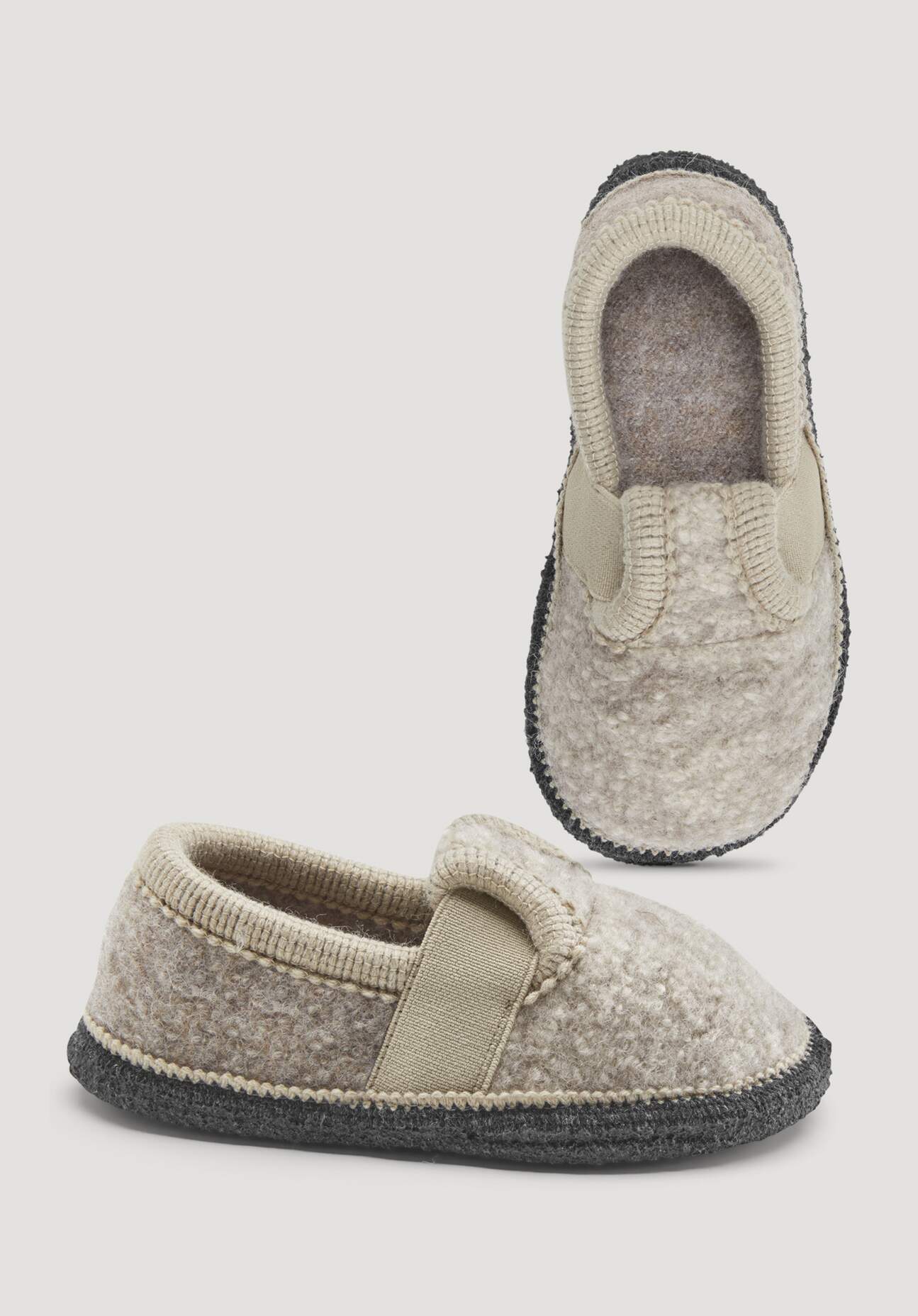 hessnatur Kinderschuhe Hausschuhe aus Schurwolle - beige Grösse33