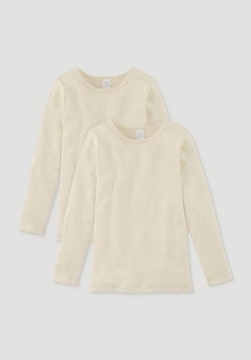 Long-sleeved undershirt in a 2-pack made of organic cotton - 0