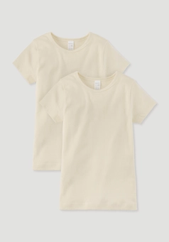 Short-sleeved undershirt made of organic cotton in a 2-pack