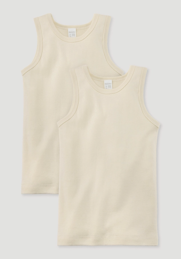 Sleeveless undershirt in a pack of 2 made from pure organic cotton