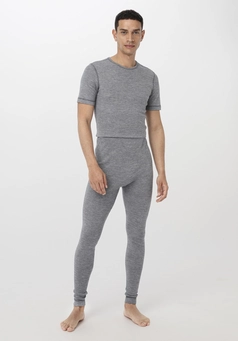 Regular leggings made from organic cotton with organic merino wool and silk