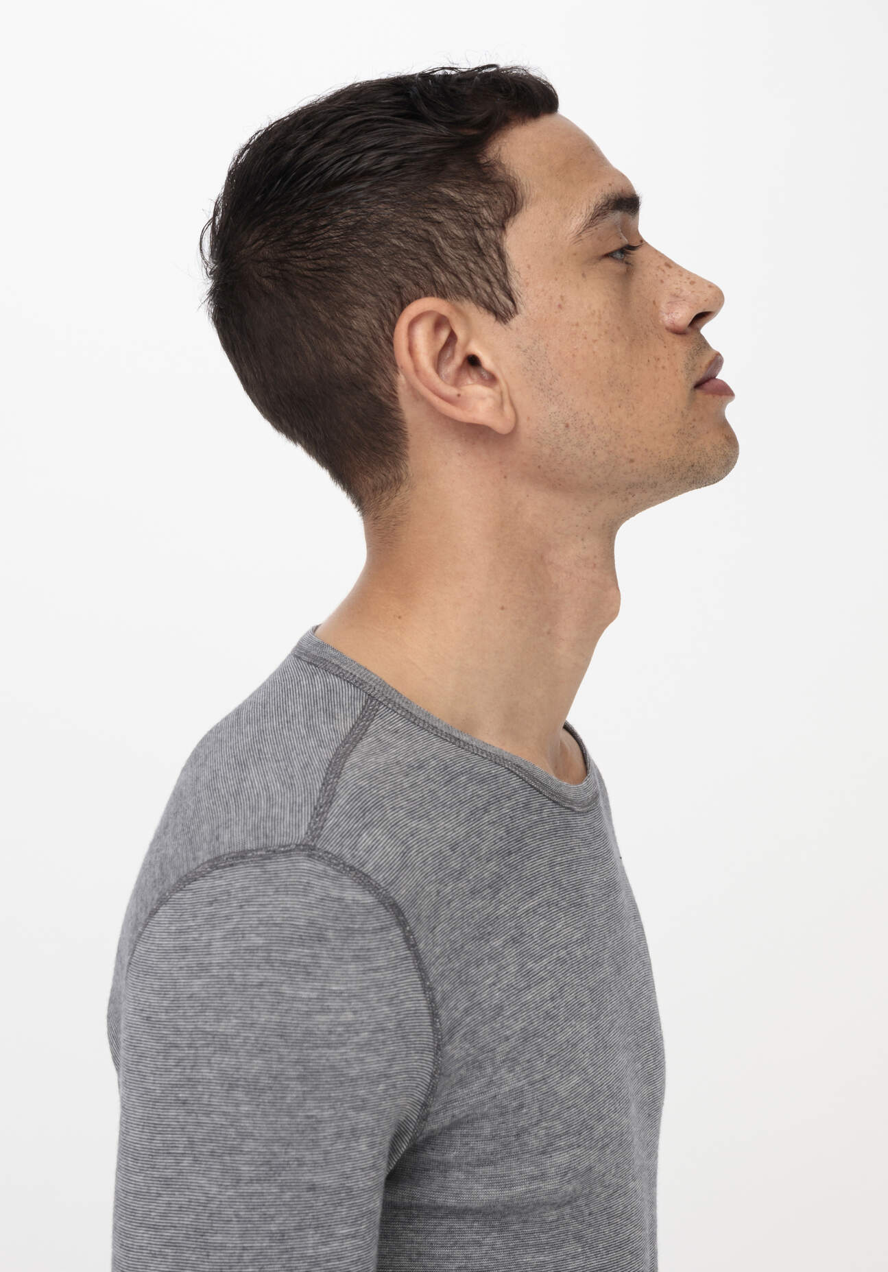 Thumbnail - hessnatur Herren Merino Langarmshirt Regular PURE FUNCTION mit Bio-Merinowolle und Seide - grau - Größe 8 = XXL