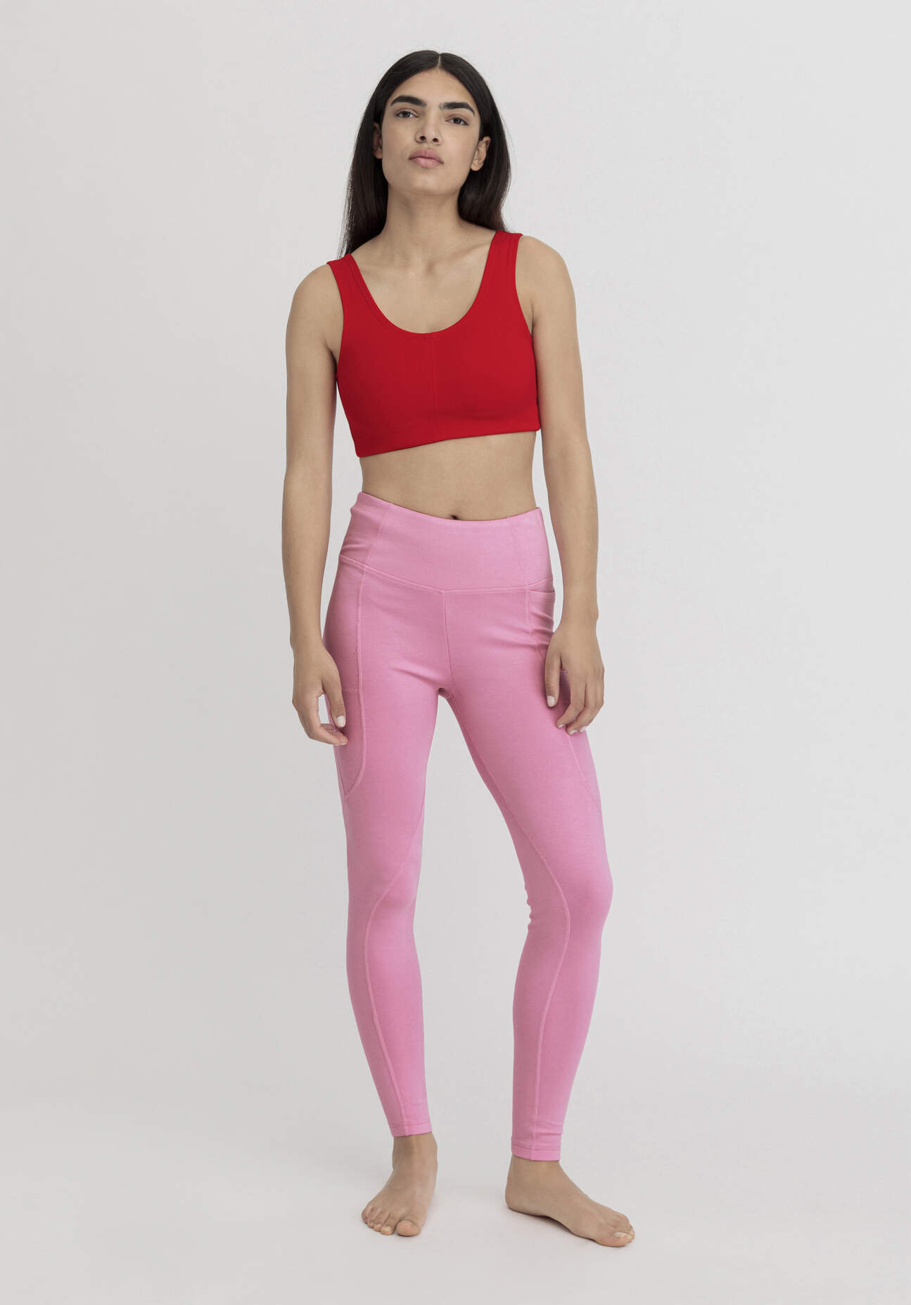 hessnatur Loungewear Leggings Fitted High Waist ACTIVE COMFORT aus TENCEL™ Modal - rosa GrösseL/k