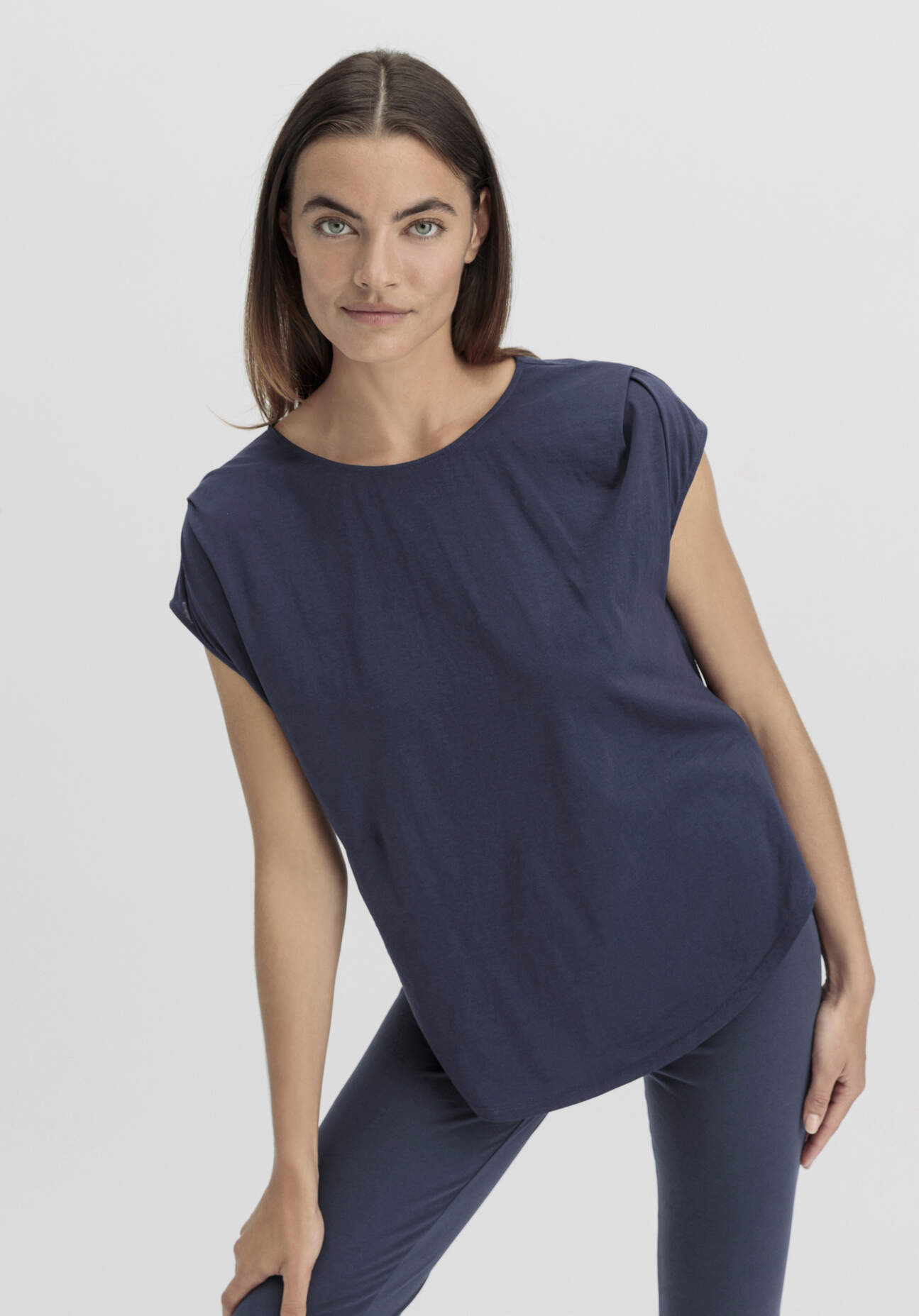 Thumbnail - hessnatur Loungewear Shirt Relaxed ACTIVE LIGHT aus Bio-Baumwolle - blau - Größe 44