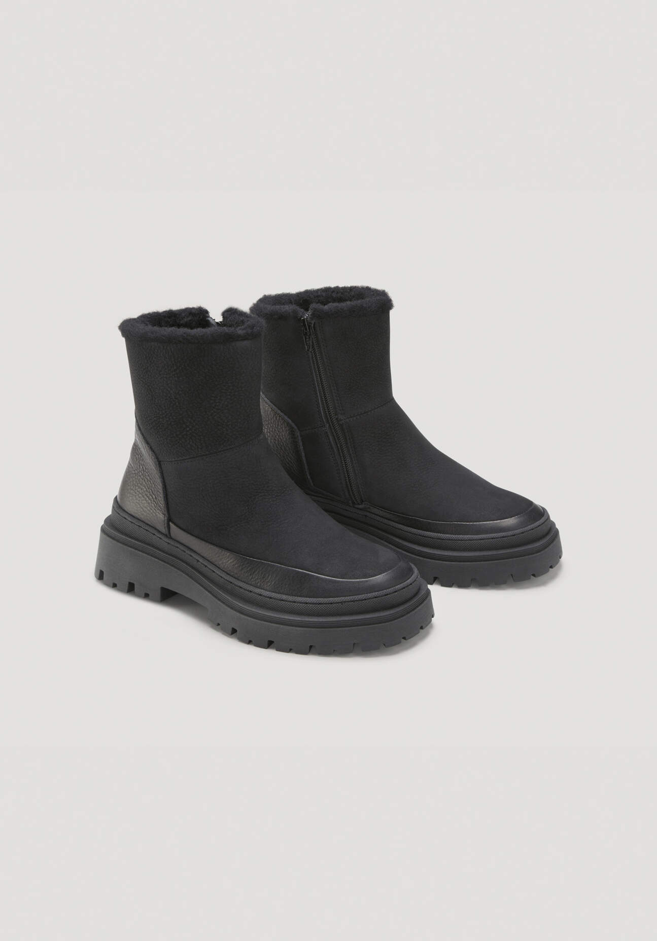 Thumbnail - hessnatur Damen Stiefelette aus chromfrei gegerbtem Nubuk-Leder - schwarz - Größe 39